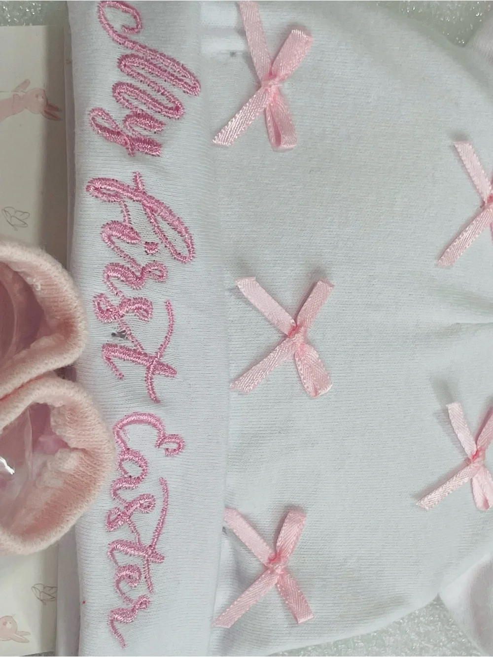 My First Easter Baby Hat & Booties Set - Pink